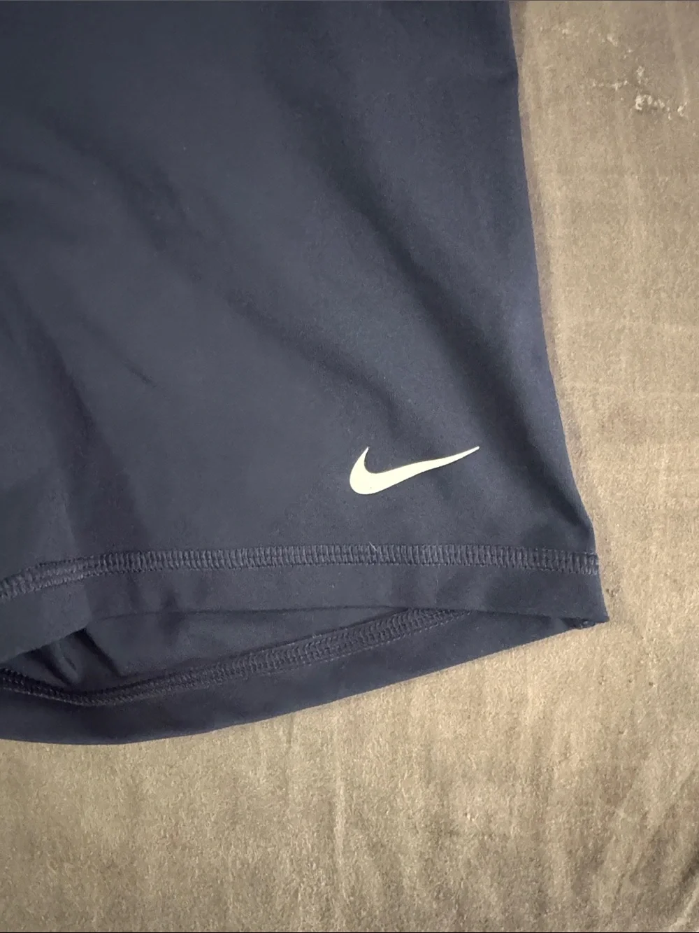 Nike Pro Navy Women's Compression Bike Shorts with White Logo